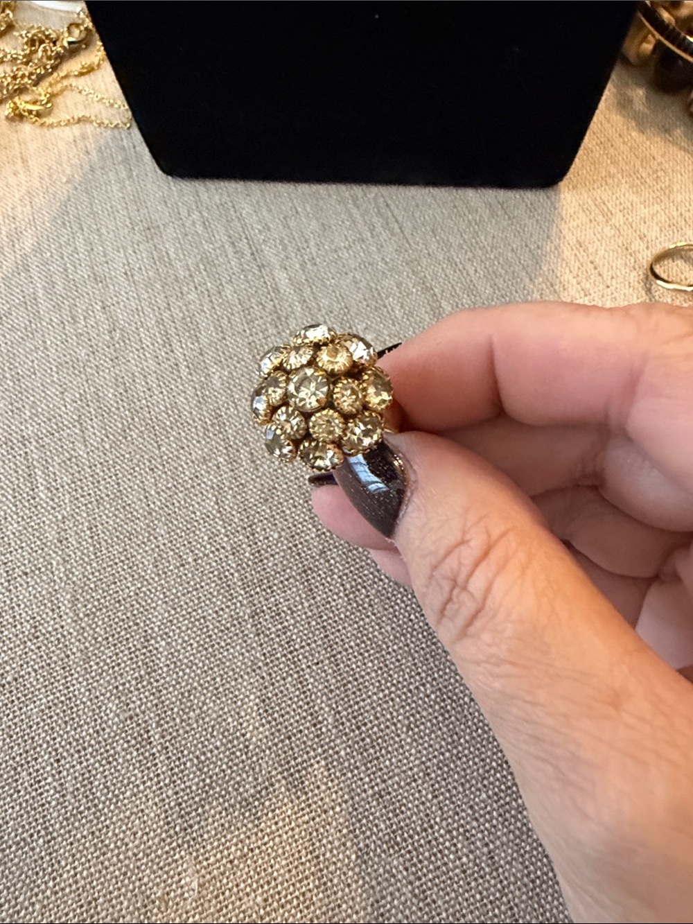 Sarah Coventry Gold-Tone Floral Cluster Statement Ring
